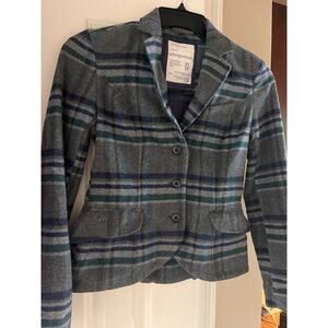 Aeropostale Y2K Blazer Plaid Button Up Jacket Academia Preppy Size XS Fitted